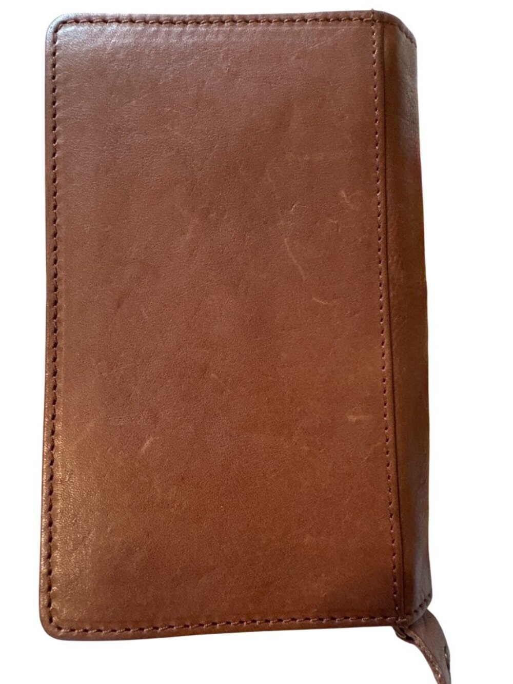 Brown Genuine Leather Wallet With Laser-Cut Design Multiple Card Slots Snap & Zi - Picture 4 of 4
